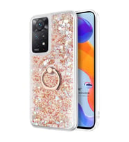 Microsonic Xiaomi Redmi Note 12 Pro 4G Kılıf Glitter Liquid Holder Pembe (Altın)