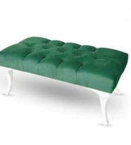 120 Cm Kapitoneli Ayak Ucu Kapı Önü Antre Bench Puf (Yeşil)