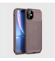 iPhone 11 Kılıf Elde Kaymayan Kamera Korumalı Silikon (Kahverengi)