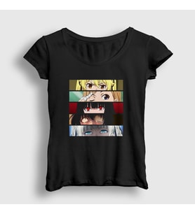Presmono Kadın Beyaz Girls Anime kakegurui T-Shirt 239668tt (Siyah)