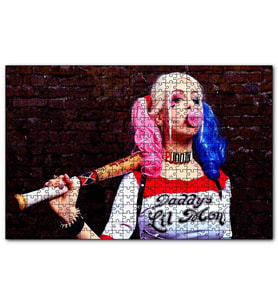 Cakapuzzle  Harley Quinn Cosplay  Puzzle Yapboz MDF (Ahşap) (500 Parça)