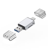ALLY USB 3.0+Type-c+Lightning Sd Kart Okuyucu - Hızlı Card Reader (Gümüş)