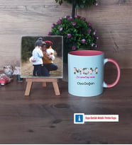 Anneye Hediye Fotoğraflı Dekoratif Taş, Kupa Bardak Beyaz Hediye (Model 6)