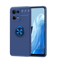 Oppo Reno 7 4G Kılıf Zore Ravel Yüzüklü Silikon Kılıf (Mavi)