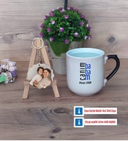 Babaya Hediye Kupa Bardak Beyaz ve Fotoğraflı Ahşap Anahtarlık Hediye (Model 10)