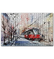 Cakapuzzle Toronto Sokakları Tramvay Araçlar Yayalar Puzzle Yapboz MDF (Ahşap) (500 Parça)