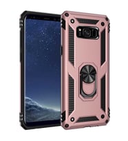 Galaxy S8 Plus Kılıf Zore Vega Yüzüklü Standlı Zırh Kılıf (Rose)