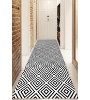 Dijital Baskılı Kaymaz Taban Yıkanabilir Modern Yolluk Ve Koridor Halısı NDU-SD-127 (Beyaz)