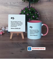 Eşe Hediye Dekoratif Taş, Kupa Bardak Kırmızı Hediye (Model 5)