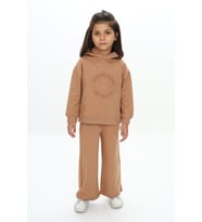 Toontoy Kız Çocuk Baskılı Eşofman Takım (Kahverengi)