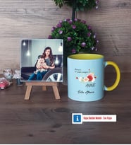 Anneye Hediye Fotoğraflı Dekoratif Taş, Kupa Bardak Beyaz Hediye (Model 7)