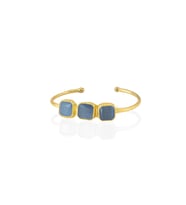 Kadir Jewellery 22 Ayar Altın Kaplama Zirkon Taşlı Ayarlanabilir Trend Bilezik (Mercan)