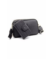 Just Polo Kadın Ayarlanabilir Askılı 6 Bölmeli Mini Çanta Ve Cüzdan Kombini PBU4023-1005 (Siyah)