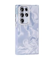 Galaxy S23 Ultra Kılıf Airbagli Parlak Taş Detay Tasarımlı Esila Kılıf (Beyaz)