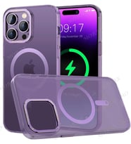 Uyumlu Model Apple iPhone 13 Pro Kılıf Mat Kadifemsi Special Edition PC Magsafe Kapak (Mor)