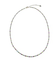 Yantra Silver 925 Ayar Gümüş 2 mm. Tenis Su Yolu Kolye (Çok Renkli)