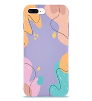PrintiFy Apple iPhone 7 Plus Uyumlu Lansman Kılıf Karışık Renkler Tasarımlı İçi Kadife Kapak (Lila)