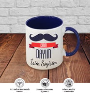 Dayı Temalı Kişiye Özel İsim ve Fotoğraf Baskılı Kupa Bardak No:001 (Lacivert)