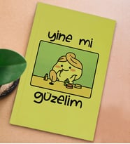 BK Gift Esprili Tasarım Serisi Sert Kapaklı Sarı Defter, Arkadaşa Hediye, Yeni İş Hediyesi, Doğum Günü Hediyesi, Anı Defteri (Model 6)