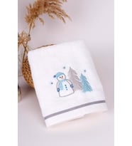 %100 Pamuk Nakışlı 40x70 El/Yüz Havlusu (Mavi)