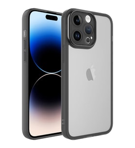 Apple iPhone 14 Pro Kılıf Kamera Korumalı Transparan Zore Post Kılıf (Siyah)