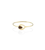 Kadir Jewellery 22 Ayar Altın Kaplama El İşçiliği Zirkon Taşlı Kadın Kelepçe Bilezik (Kahverengi)