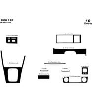 Meriç® Bmw 3 E30 Ön Torpido Kaplama Maun 10 Parça 1985-1994 (Piano Black)