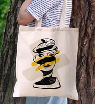 BK Gift Modern Art Tasarımlı Kanvas Bez Çanta, Baskılı Omuz Çantası, Alışveriş Çantası, Plaj Çantası, Arkadaşa Hediye (Model 9)