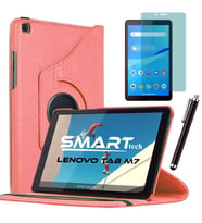 Lenovo Tab M7 7 inç Standlı Tablet Kılıfı Ekran Koruyucu Kalem Set (Rose - Gold)