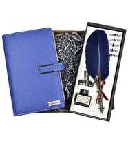 İsme Özel Lüx Organizerli Defter ve Divit Kalem Seti Kutulu - Renk Seçenekli (Mavi)
