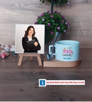 Arapça Öğretmeni Fotoğraflı Dekoratif Taş, Kupa Bardak Beyaz Hediye (Model 8)