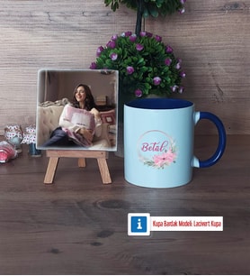 İsme Özel İsim Yazılı Fotoğraflı Dekoratif Taş, Kupa Bardak Beyaz Hediye (Model 3)