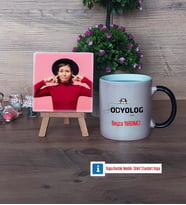 Odyolog Fotoğraflı Dekoratif Taş, Kupa Bardak Beyaz Hediye (Model 9)