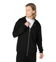 Erkek Kapüşonlu Fermuarlı Oversıze Sweatshırt Koyu Gri (Siyah)