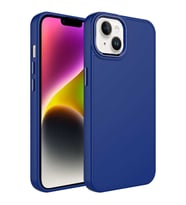 iPhone 14 Plus Kılıf Luna Dışı Soft Yumuşak İçi Kadife Kılıf (Lacivert)