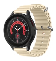 Huawei Watch GT3 Elite-Active 46mm-GT3 Pro-GT3 Se 22mm Uyumlu Seaflex Ocean Silikon Kordon (Bej)