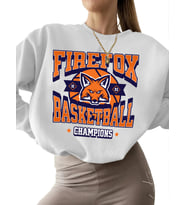 Firefox basketbol takımı Baskılı kadın Sweatshirt unisex 3 iplik şardonlu erkek Sweatshirt Bej (Beyaz)