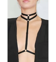Boyunda Çift Sıralı Şık Lastik Harness