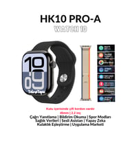 HK10 Pro A Watch 10 Serisi Amoled Ekran Akıllı Saat Yapay Zeka Çağrı Cevaplama Bildirim Okuma (Siyah)