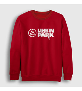 Presmono Unisex Beyaz Logo V2 Linkin Park Sweatshirt 98308tt (Kırmızı)