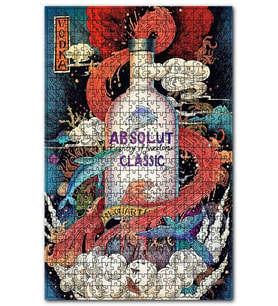 Cakapuzzle Votka Afiş Desenli Görsel Puzzle Yapboz MDF (Ahşap) (500 Parça)