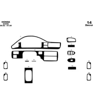 Meriç® Honda Civic Ön Torpido Kaplama Maun 14 Parça 1992-1995 (Piano Black)