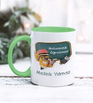 Matematik Öğretmeni Tasarımlı Kişiye Özel Kupa Bardak (Yeşil)