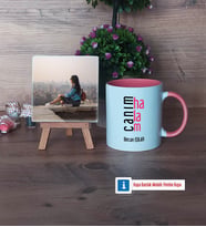 Halaya Hediye Fotoğraflı Dekoratif Taş, Kupa Bardak Beyaz Hediye (Model 6)