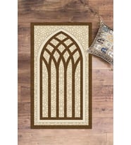EVDEYA Dijital Baskılı Yıkanabilir Şık Motifli Seccade Namazlık 70x130 cm, SECCADE-19-GRİ, (Kahverengi)