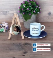 Matematik Öğretmeni Türk Kahvesi Fincanı Ahşap Altlıklı ve Fotoğraflı Ahşap Anahtarlık Hediye Matematik Öğretmenine Hediye (Model 4)
