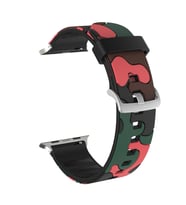 E2M Apple Watch 42-44mm KRD-24 Kamuflaj Kordon (Kırmızı)