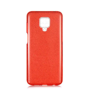 Xiaomi Redmi Note 9 Pro Kılıf Simli Parlak Shining Kapak (Kırmızı)