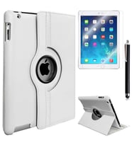 Apple iPad Mini 2 3 Zore Dönebilen Standlı Tablet Kılıfı (Beyaz)