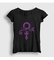 Presmono Kadın Sarı Logo Prince T-Shirt 406411tt (Siyah)